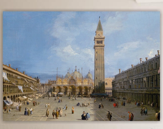 Canaletto, Piazza San Marco in Venice, poster or art painting, canvas print, home wall decoration.
