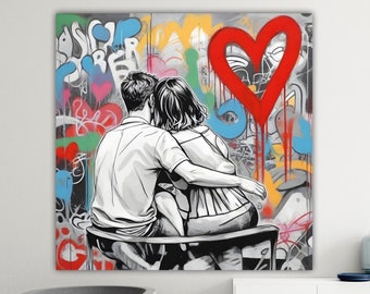 Banksy Love children Pop Art graffiti poster or canvas painting high quality Banksy style, wall decorations.