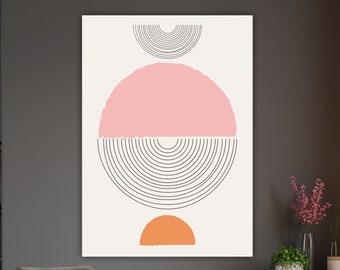Abstract Geometric Poster or Painting, Minimalist Canvas Print, Neutral Colors, Interior Wall Decor.