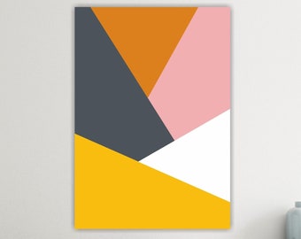 Abstract Geometric Art Canvas Print, Aesthetic Poster or Painting, Colorful Wall Decor.