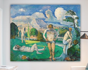 Cézanne Bathers, canvas painting or poster for wall, wall decorations for home, for interiors.