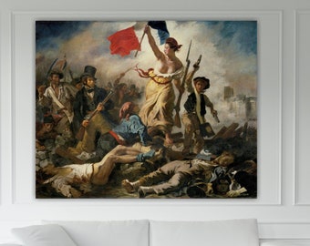 Eugene Delacroix, Bastille, French poster or painting, wall print, interior wall decoration.