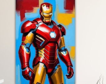 Super Hero Metallic Poster or Canvas Print High Quality, Indoor Wall Decoration.