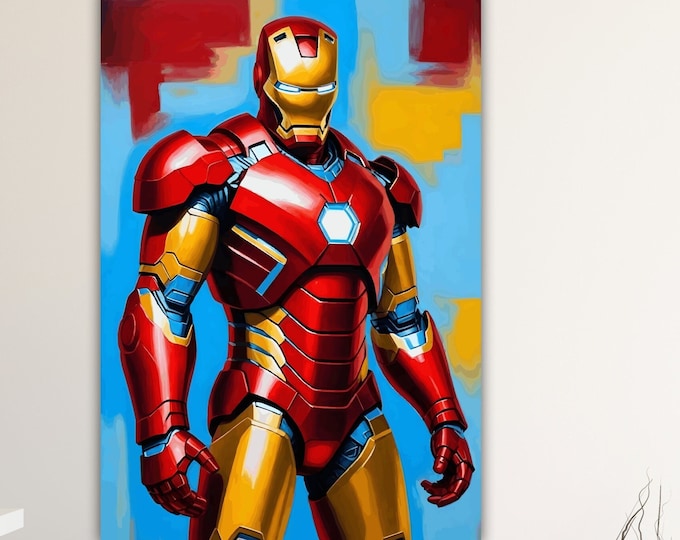 Super Hero Metallic Poster or Canvas Print High Quality, Indoor Wall Decoration.