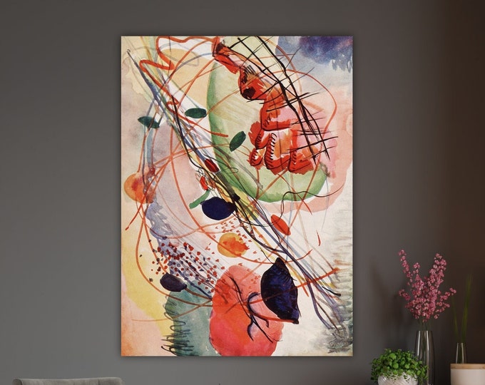 Kandinsky Watercolor Abstract, aesthetic poster or painting, interior wall decoration.