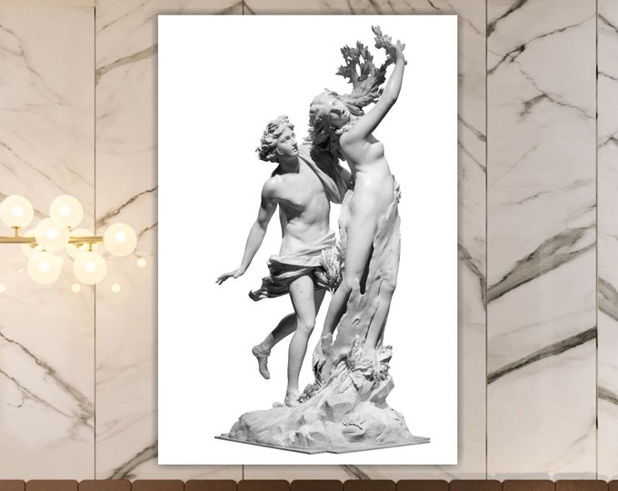 Apollo and Daphne Sculpture by Bernini, Wall Art Print, Poster or Aesthetic Painting.