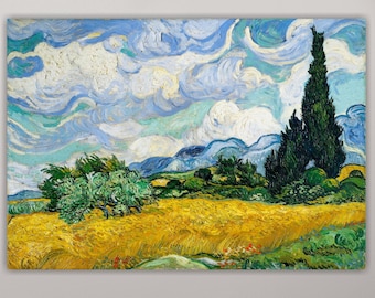 Van Gogh, reproduction, Cypress Mountain poster or wall art, canvas print, home wall decorations.