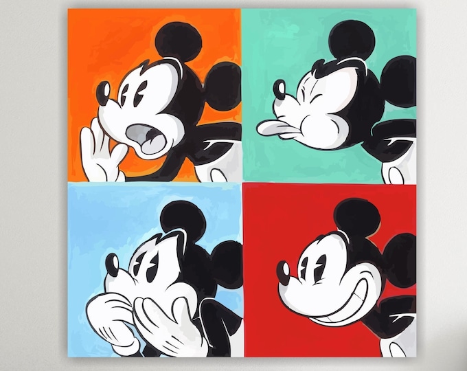 Mouse Pop art, poster or canvas painting ready to hang, home office decor