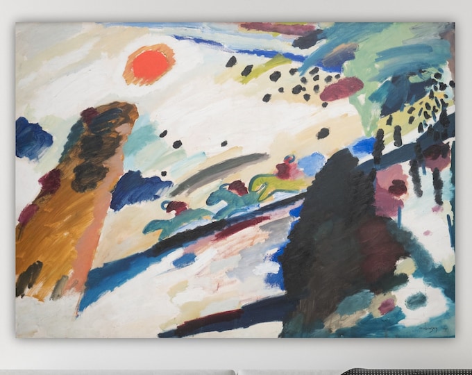 Kandinsky Abstract Wall Art Print, Geometric Poster or Painting, Interior Wall Decor, Romantic Landscape.