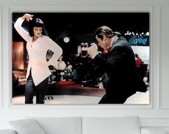 Pulp Fiction Movie Scene, Poster or Canvas Print, Pulp Fiction Pop Art Canvas Print, Indoor Wall Decorations.