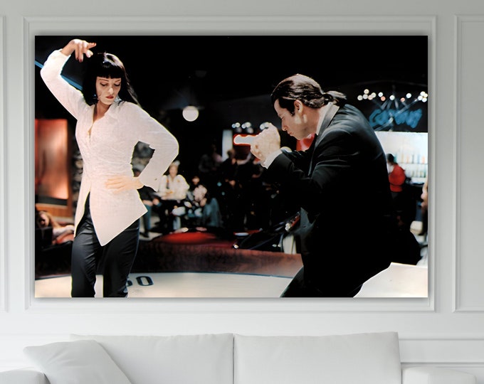 Pulp Fiction Movie Scene, Poster or Canvas Print, Pulp Fiction Pop Art Canvas Print, Indoor Wall Decorations.
