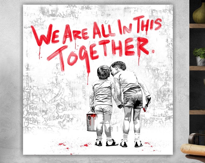 Banksy Pop Art Graffiti Style Poster or Canvas Painting, Bansky Style Interior Wall Decorations