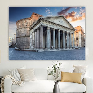 Pantheon Roma Italia, stampa su tela di architettura, poster o quadro estetici, decorazioni murali stampa città eterna