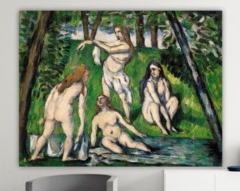 Paul Cézanne Bathers, poster or canvas wall art, home wall decorations, canvas print human figures.