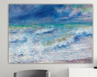 Renoir, seascape, Art reproduction, poster or wall picture, canvas print, home wall decorations.
