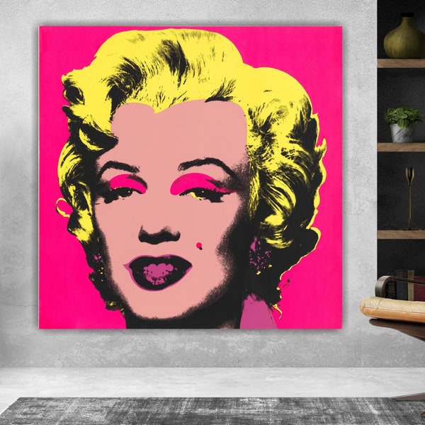 Andy Warhol Marilyn Monroe poster of schilderij op canvas, Pop Art, interieur wanddecoraties.