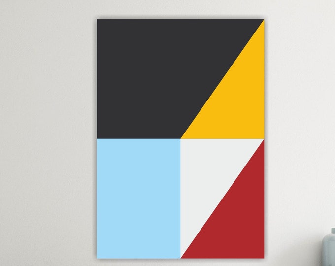 Abstract geometric wall art, original canvas print, aesthetic poster or painting.