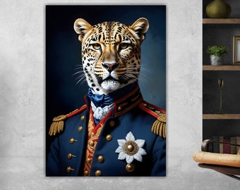 Cheetah, Animal Nobility, Large Colorful Poster or Canvas Painting, Wall Decor.