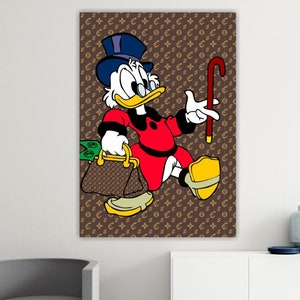 Decorazioni murali, Pop Art Papero BitCoin, stampa su tela, poster o quadro estetico.
