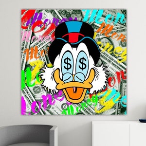 Money Money, Cartone animato poster o quadro su tela da appendere, arredamento casa ufficio