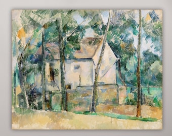 Cézanne Trees and Houses, poster or wall painting, canvas print, home wall decorations.
