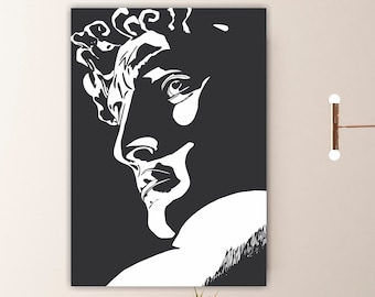 La estatua del David de Miguel Ángel, cartel o cuadro estético, estampado sobre lienzo, decoración de pared para el hogar.