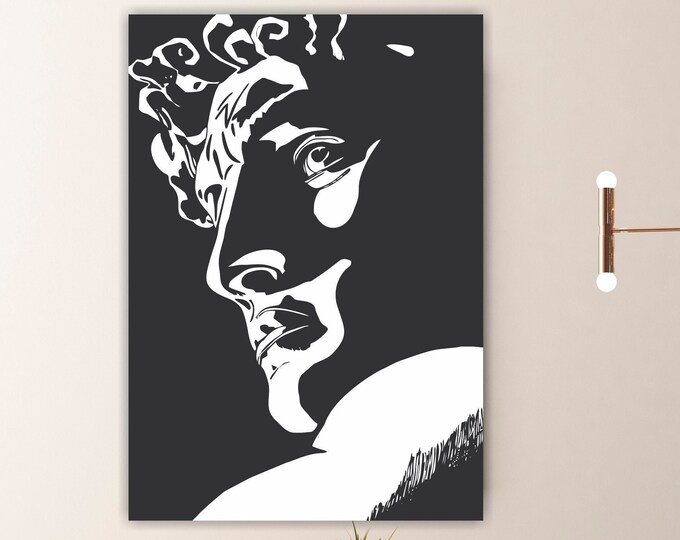 Michelangelo's David Statue, Aesthetic Poster or Painting, Canvas Print, Home Wall Decor.