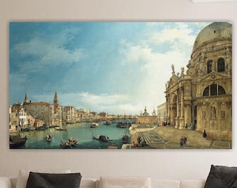 Large size painting 100 x 150 cm ready to hang Canaletto, Grand Canal of Venice, print on canvas. SPECIAL OFFER.