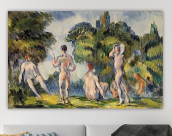 Paul Cézanne Bathers, poster or wall art, home wall decoration, canvas wall print.