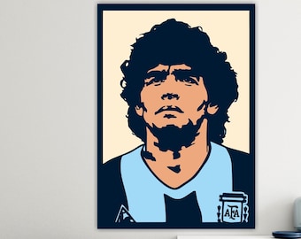 Wall decorations, Diego Maradona canvas print, El Pibe de Oro, poster or aesthetic painting.
