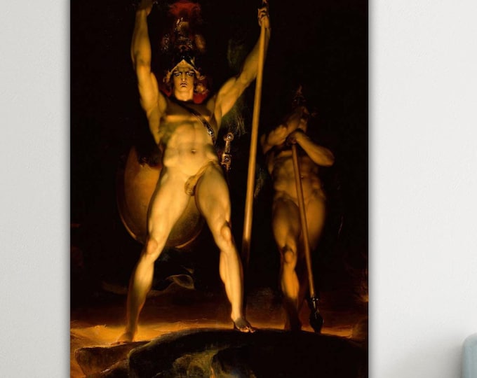 Canvas Wall Art Print, Thomas Lawrence Satan Calls the Legions, Modern Poster or Painting.