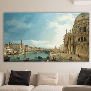 Canaletto, Canal Grande di Venezia, poster o quadro canvas, stampa su tela, decorazioni murali per casa.