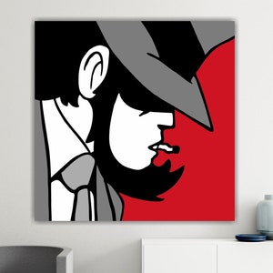 Lupin Jigen. Personaggio fumetti poster o quadro su tela pronto da appendere arredamento casa ufficio