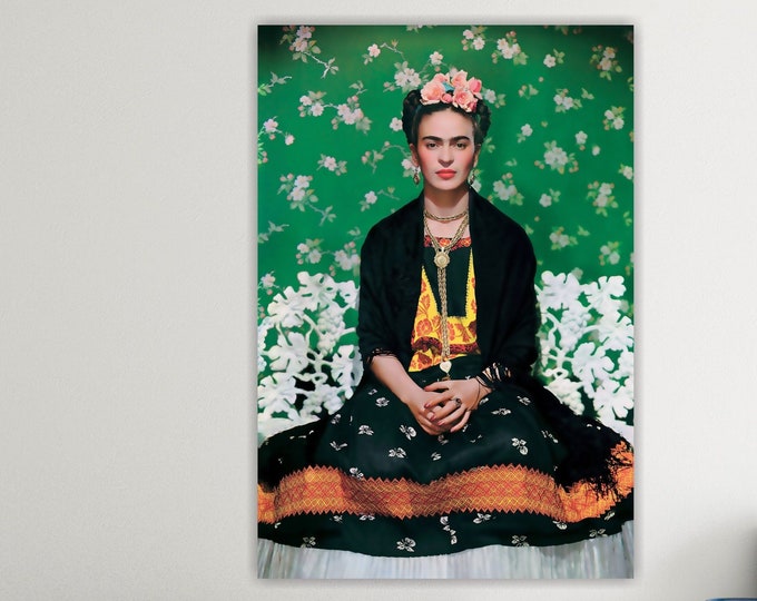 Frida Kahlo portrait, canvas print, poster or aesthetic painting, wall decorations.
