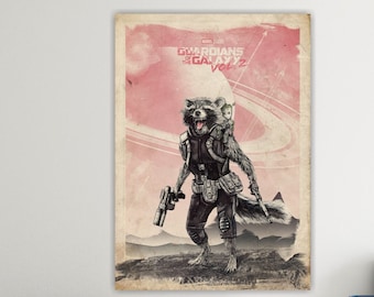 Hero Raccoon of the Galaxy, poster or canvas picture ready to hang, home office decor