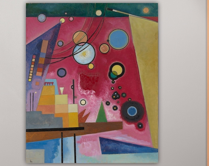 Kandinsky, Abstract Wall Print, Colorful Geometric Poster or Painting, Interior Wall Decor, Heavy Red.