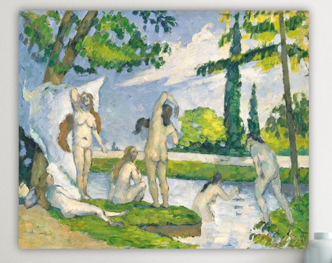 Bathers and Nudes by Cézanne, Wall Art Print, Poster or Canvas Painting, Home Wall Decor, Interior Decor.
