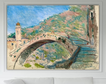 Dolceacqua by Monet, Canvas Print, Aesthetic Wall Art Picture or Poster, Floral Landscape, Home Wall Decor.