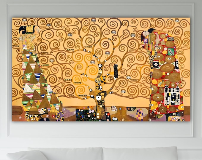 Klimt Tree of Life, poster or wall picture, canvas print, home wall decorations.