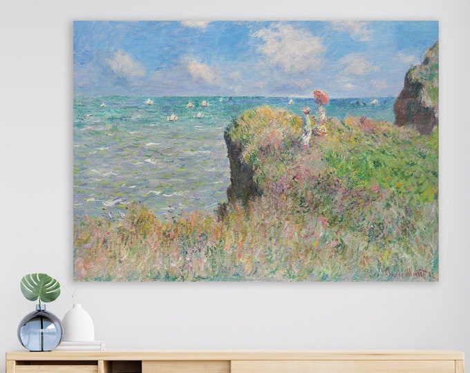 Monet painting or wall poster, home decoration, travel to Normandy, canvas print.