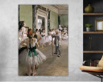 Edgar Degas Ballerinas, Canvas Print, Aesthetic Wall Art Picture or Poster, Interior Decoration, Dance School Decor.