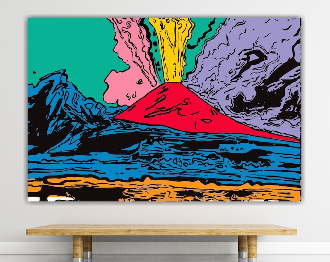 Andy Warhol, Vesuvius, poster or canvas painting, pop art, interior wall decorations.