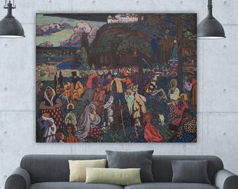 Affiche ou peinture murale Kandinsky, décorations murales intérieures, impression sur toile, Vie colorée.