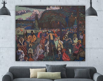 Kandinsky poster or wall picture, interior wall decoration, canvas print, The Colorful Life.