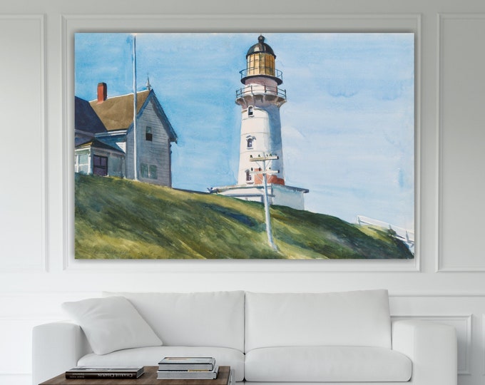 Hopper Edward The Lighthouse, wall decoration poster or canvas painting. Home and office decor