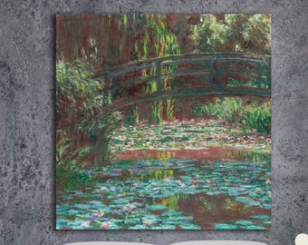 Monet Giverny, Poster or Wall Art, Canvas Print, The Water Lily Pond, Pink Harmony, Home Wall Decor.