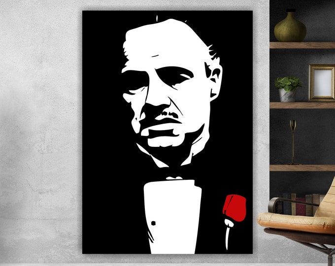 The Godfather, Poster or Canvas, Italian Film Image, Modern Home Office Decor