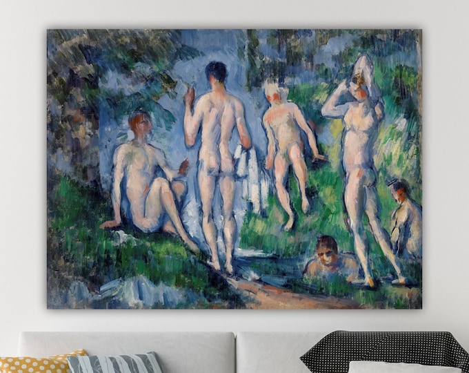 Cézanne Group of Bathers, modern poster or painting, canvas print, wall decorations for home, for interiors.