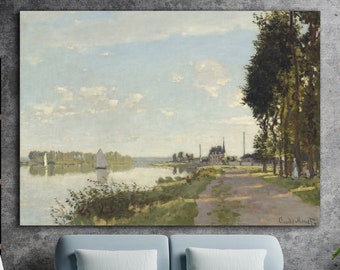 Monet Aesthetic Wall Art Painting or Poster, Argenteuil Landscape, Home Wall Decor, Interior Decor.