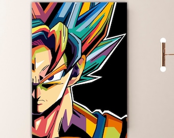 Goku Japanese Anime Hero Anime Character Poster or Canvas Picture Ready to Hang Home Office Decor